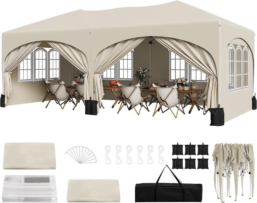 WOLTU Faltpavillon mit Halbmond Dach Tragetasche, Produktbild 