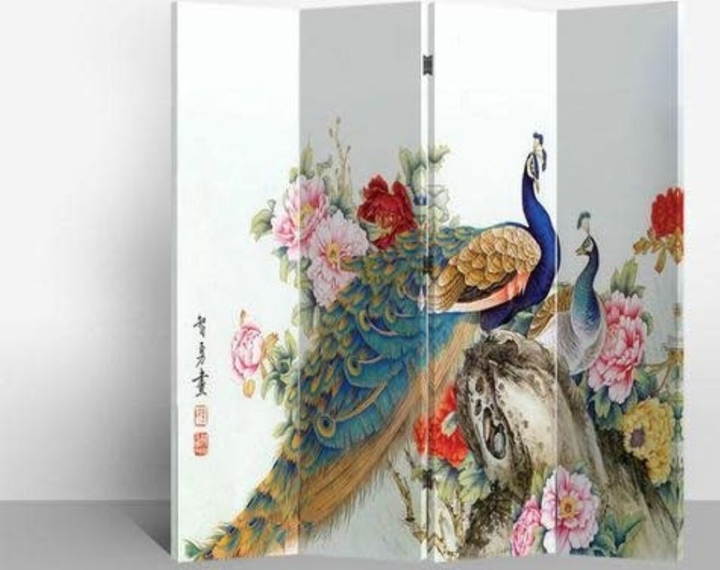 Fine Asianliving Paravent Raumteiler Spanische Wand Trennwand Room Divider Raumtrenner Sichtschutz Japanisch Orientalisch Chinesisch L160xH180cm Be...