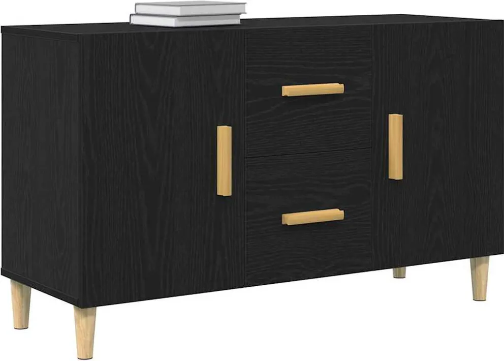 Madia Credenza Rovere Nero 100x36x60 cm - Praticità per la Famiglia