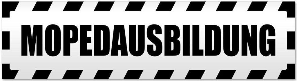 Kiwistar - Autoaufkleber - Schwarz - 20 x 5,3 cm - Mopedausbildung gestreift - Hinweis Aufkleber Sticker für Auto, Kfz, Fahrrad, PKW, LKW