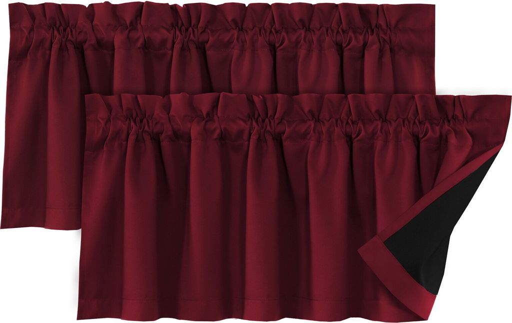 2 Stück Vorhang Volant Lichtblockierung Modern Elegant Einfarbig Schwarz Beschichtung Wohnzimmer Schlafzimmer Fenster Top Cover Home Supplies