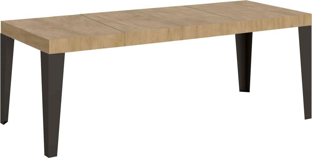 Ausziehbarer Tisch 90x180/284 cm Gestell Flame Premium Eiche Natur Anthrazit