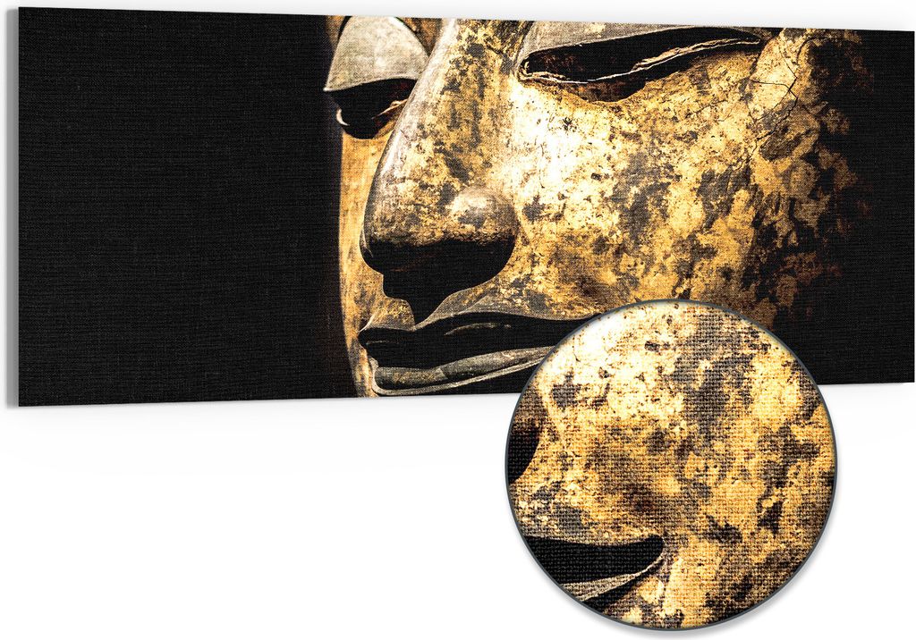 DEQORI Hybrid Leinwand Bild 125x50 cm 'Erhabene Stille' Wandbild Glas flach modern