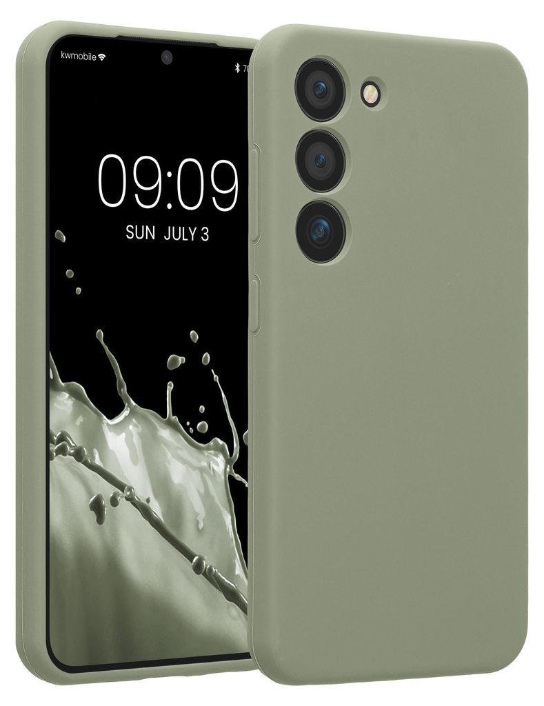 kwmobile Hülle kompatibel mit Samsung Galaxy S23 - Hülle Silikon gummiert - Handyhülle - Handy Case in Graugrün