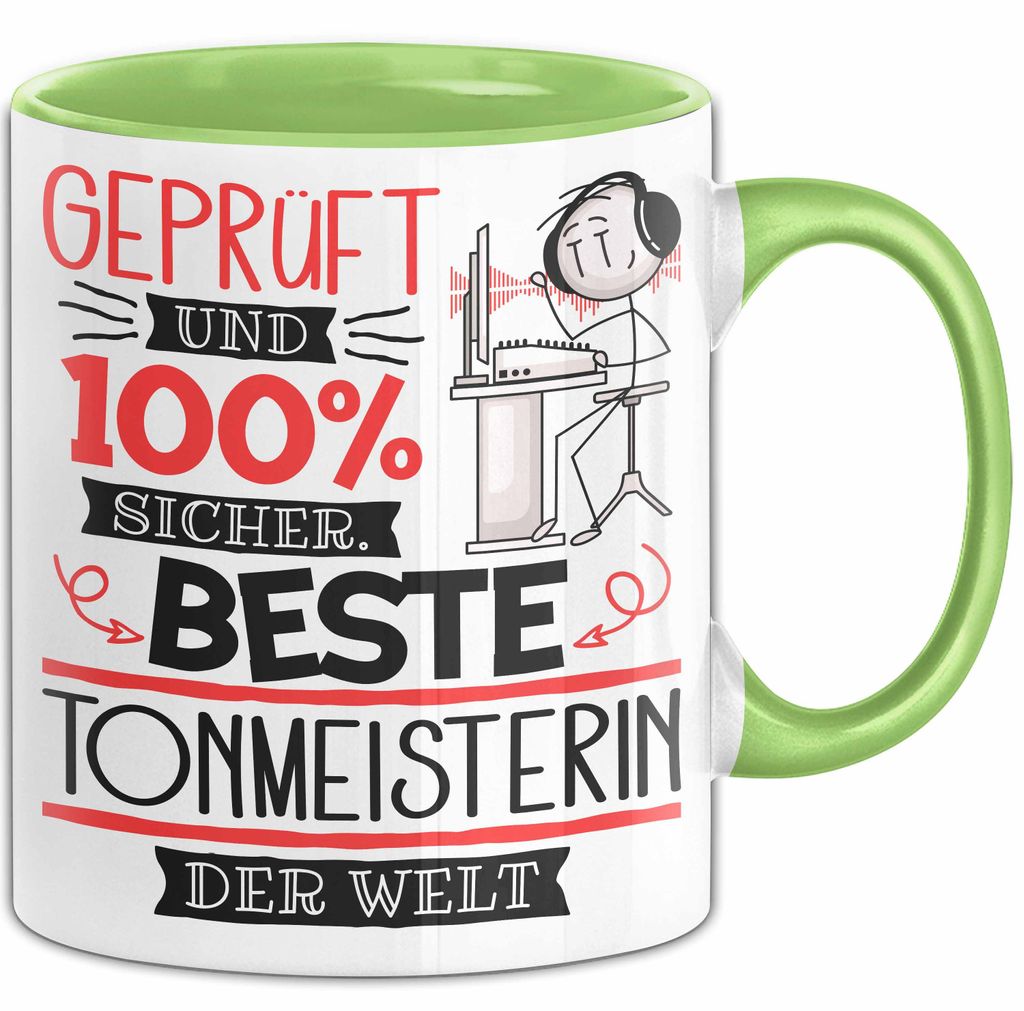 Beste Tonmeisterin Der Welt Tasse Geschenk für Eine Tonmeisterin Und Sicher Geschenkidee Geburtstag Weihnachten (Grün)