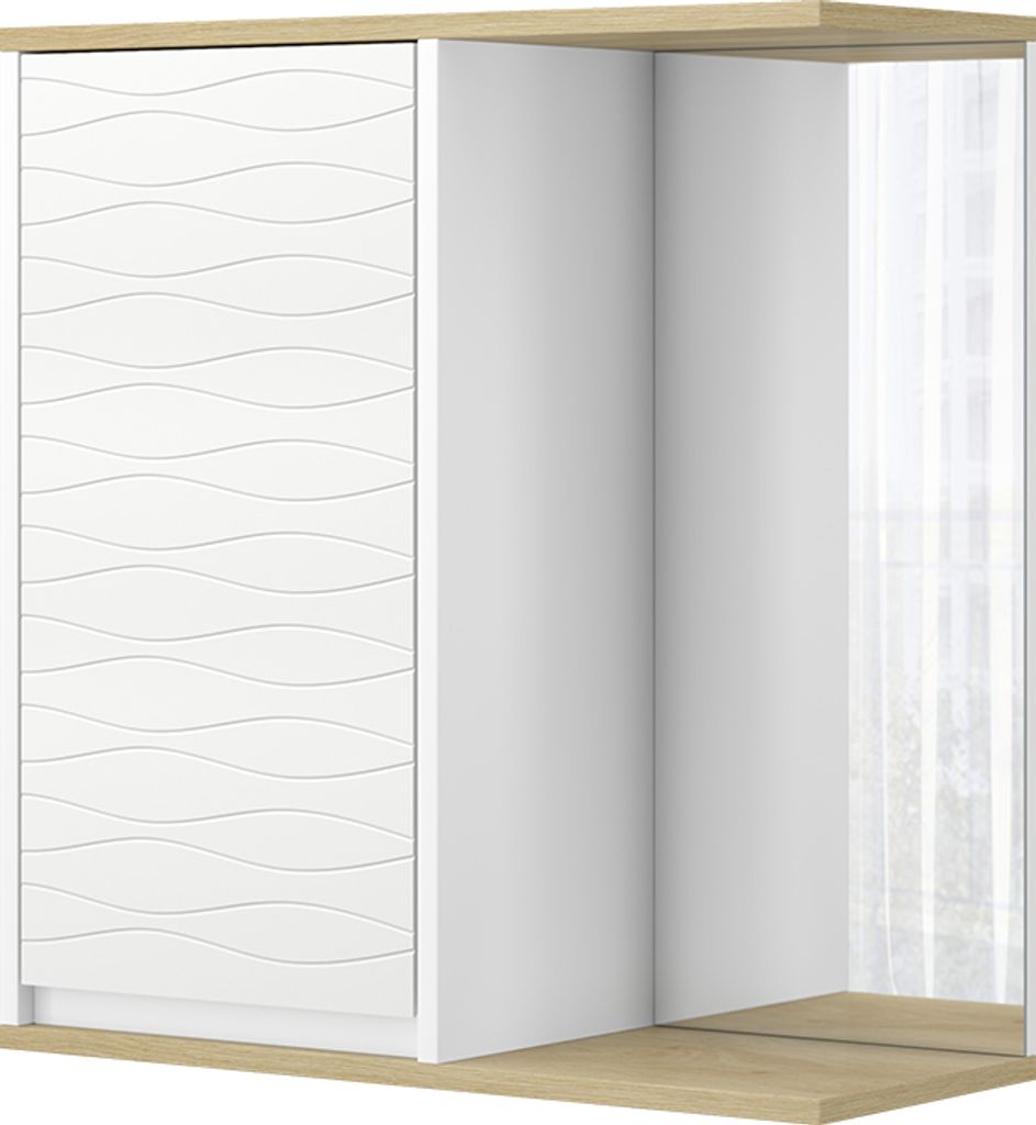 Bad Spiegelschrank Vicco Livia Weiß 60 x 63 cm mit Spiegel, Model 50142