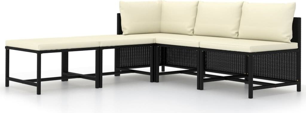set di divani da giardino 5 pezzi con cuscini in poly Immagine del prodotto 