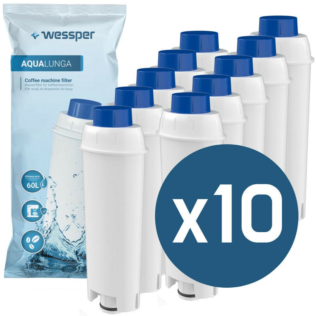 5 Wasserfilter von Wesper kompatible mit DLS C002 DeLonghi EcoDecalk Entkalker 