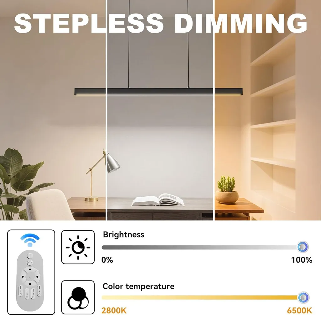 Suspension LED Dimmable 100cm avec Hauteur Réglable et Télécommande 36W - 3