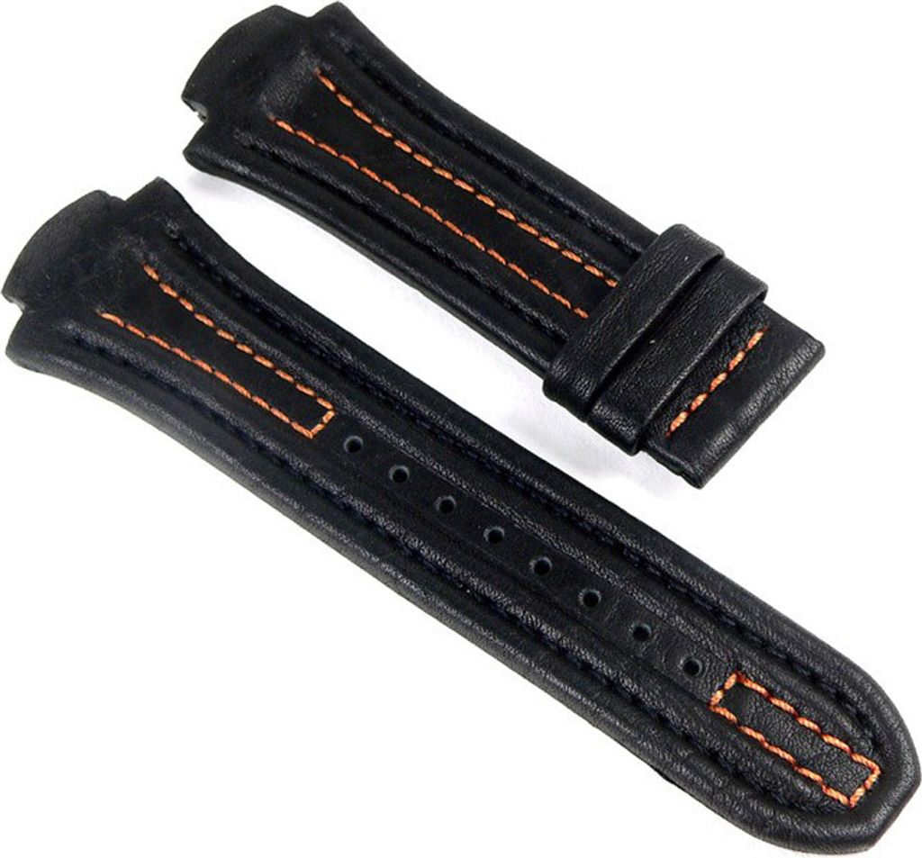 Lotus Ersatzband Uhrenarmband Leder Band 18mm schwarz/Orange für L15502 L15507