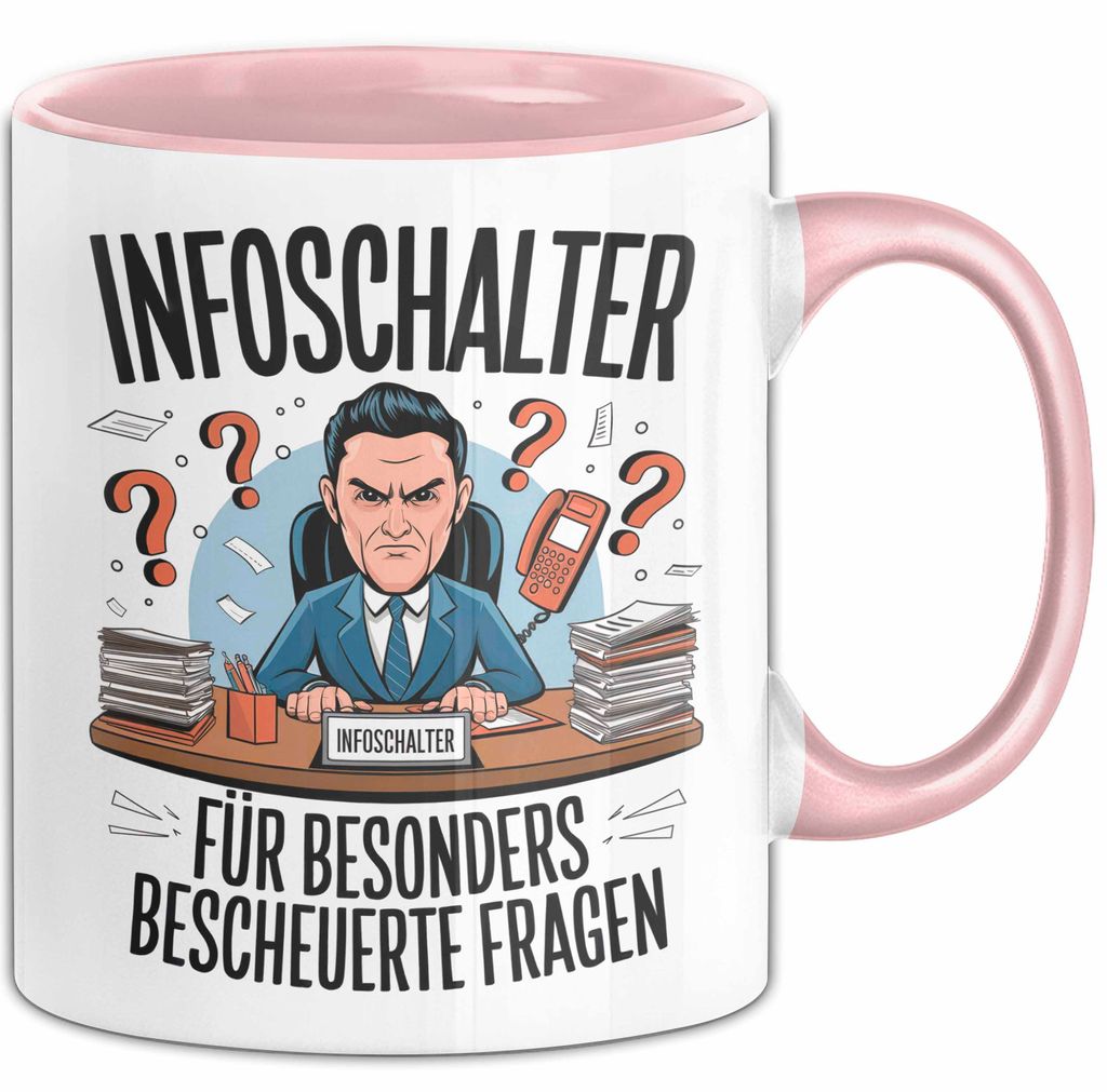 Bürokollege Tasse Geschenkidee Auskunftsschalter Kollege (Rosa)