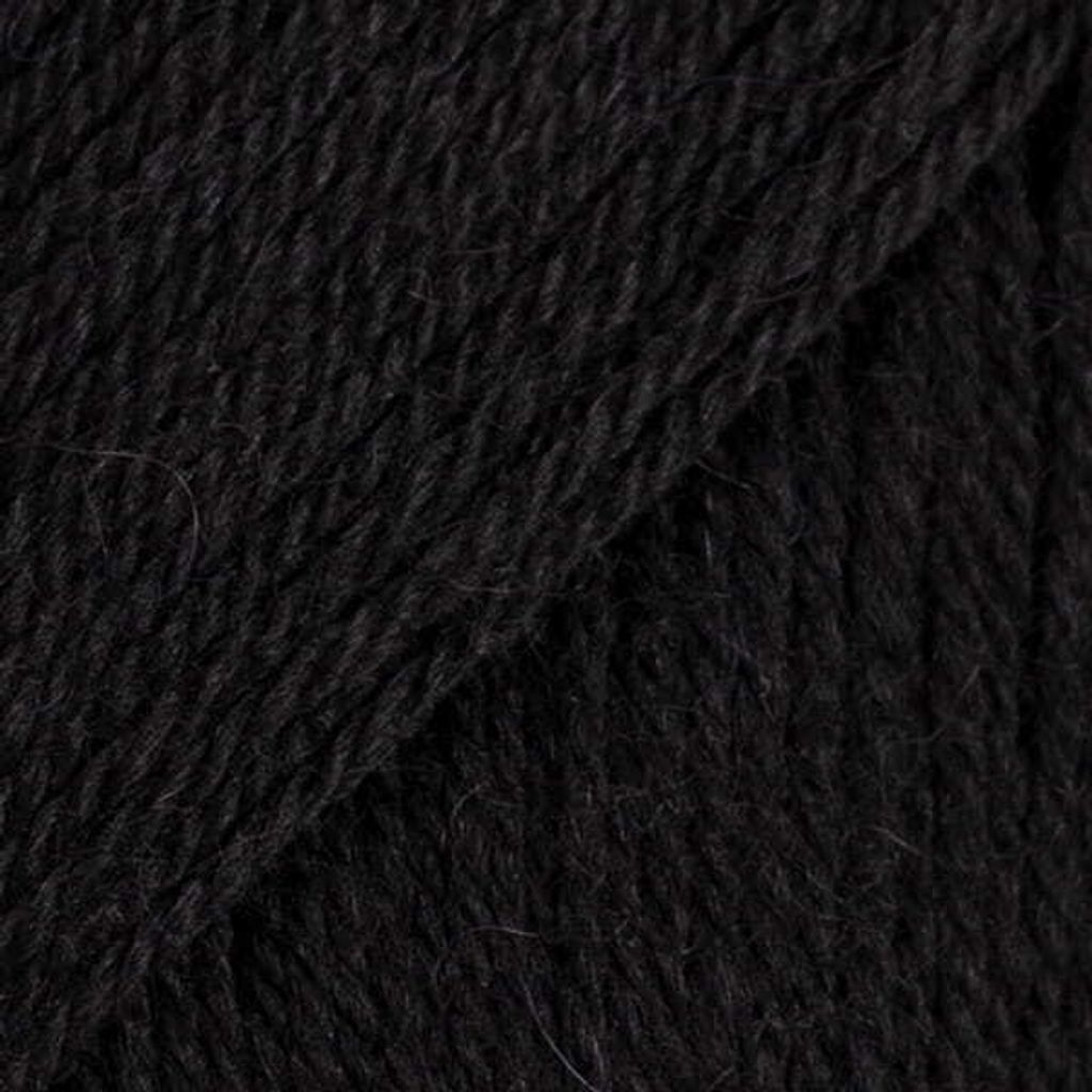 DROPS Flora Garn - Fingering, 50g, 210m, Alpaka/Wolle, Schwarz, Warm & Langlebig