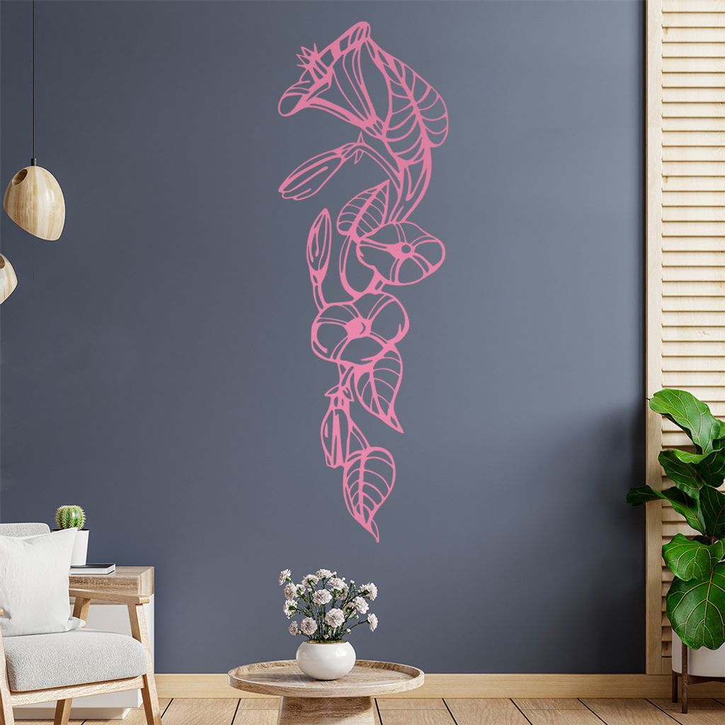 Blume - Ranken Wandtattoo in 6 Größen - Wandaufkleber Wall Sticker - Dekoration, Küche, Wohnzimmer, Schlafzimmer, Badezimmer