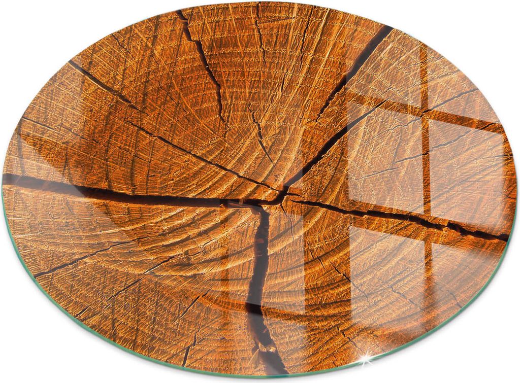 Holzmaserung im Querschnitt – Glasbodenplatte für – Kaminofen – Kaminplatte Glas – Schutzglas – Funkenschutzplatte –Glasbodenplatte Fe...