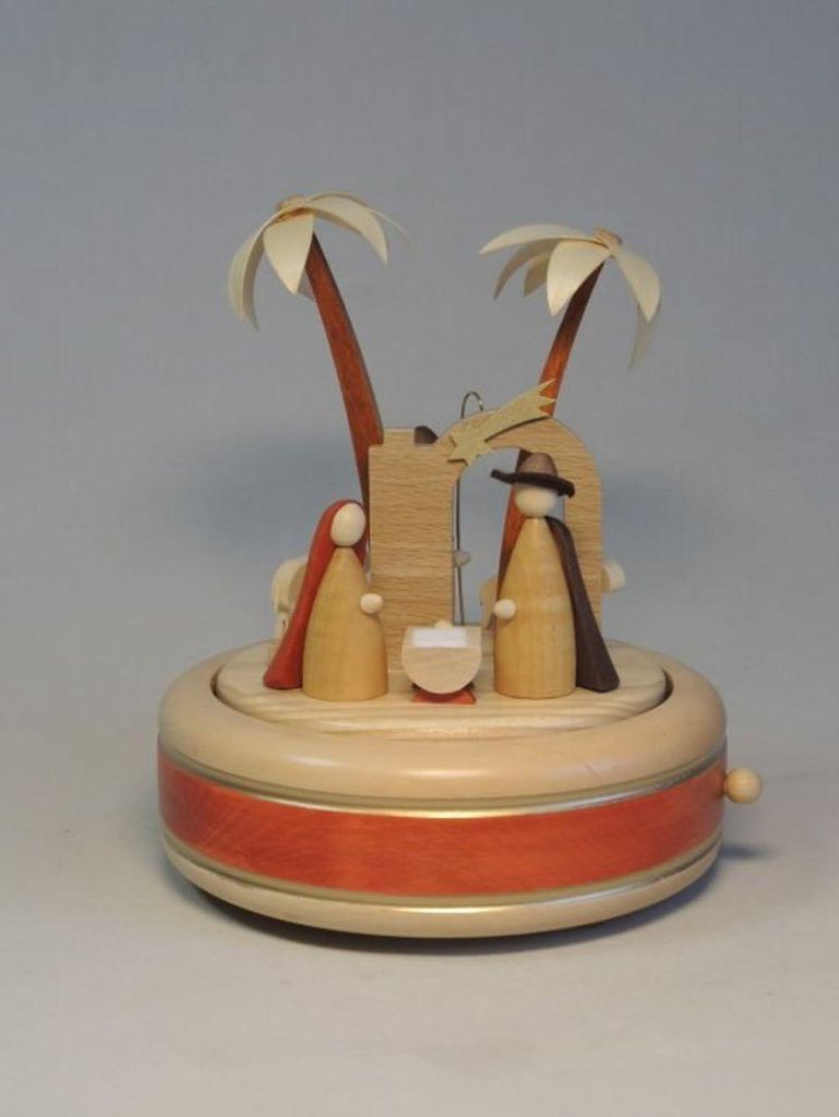 Spieldose Christi Geburt - Naturholzdesign (18cm) von Richard Glässer
