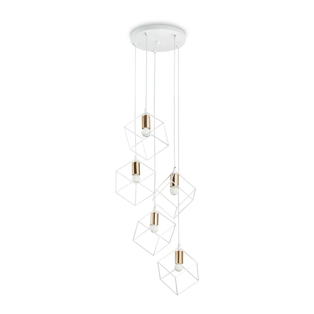 Suspension Industrielle 5 Lampes : Éclairage Puissant pour Pièce Sombre E27