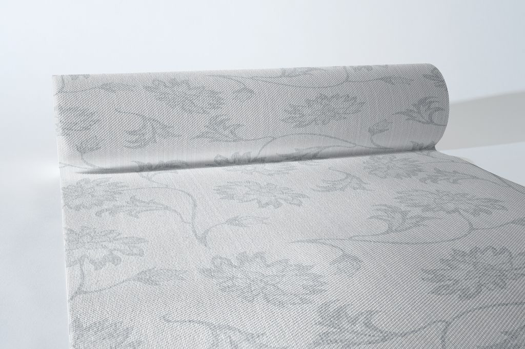 Airlaid Tischläufer Lisboa in Grau, 40 cm x 24 m , 1 Stück - Mank - Ornamente