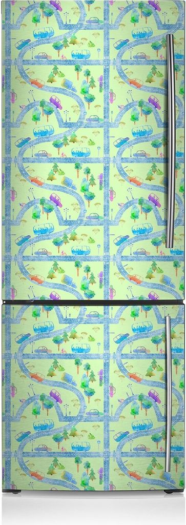 Kühlschrankmagne Kühlschrank Magnetfolie Dekoration 60x205 cm - Autos für Kinder