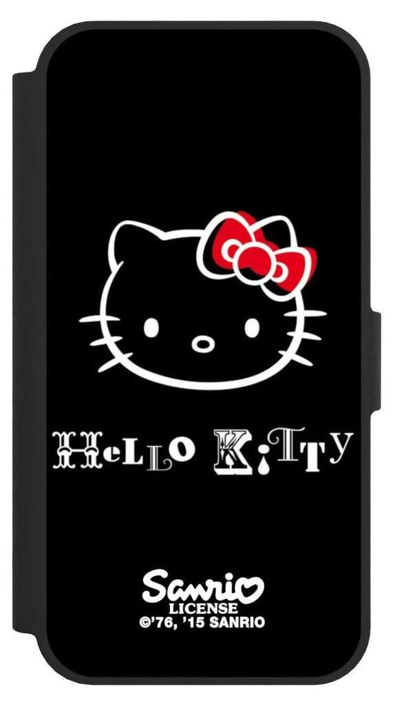NIVOCASE Klapphülle für Apple iPhone 16e Handyhülle aus Kunst Leder NIVOflip schwarz Fanartikel Hello Kitty Kawaii