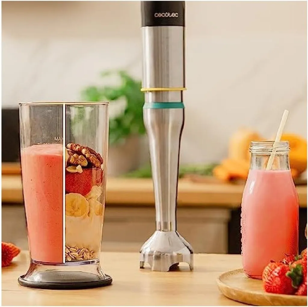 Mixeur plongeant Cecotec Katana 12 Jar B fini les éclaboussures Argent