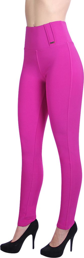 topschuhe24 2808 Damen Skinny Stoffhose Jeggings High Waist, Farbe:Pink, Größe:S/M