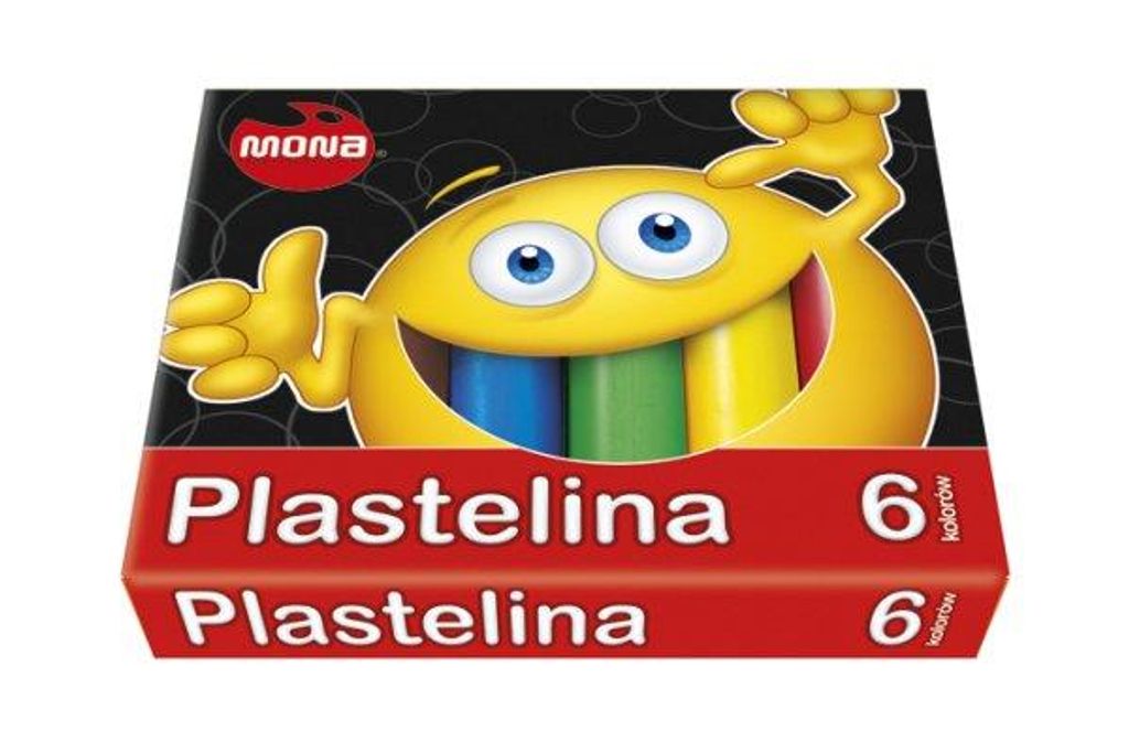 Mona Plastilin 6 Farben weiche Modelliermasse auf Wachsbasis 1 Stück