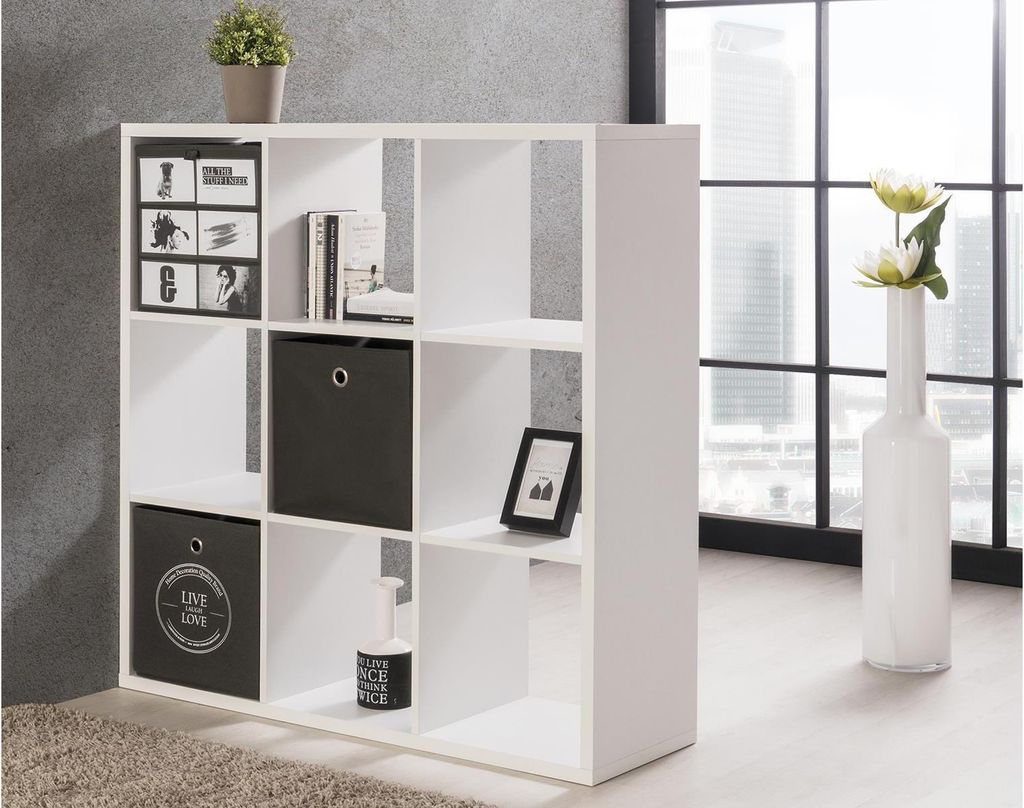 Regal Raumteiler Holzregal Bücherregal Aktenregal Universalregal Holz"Mareen II" (Weiß)