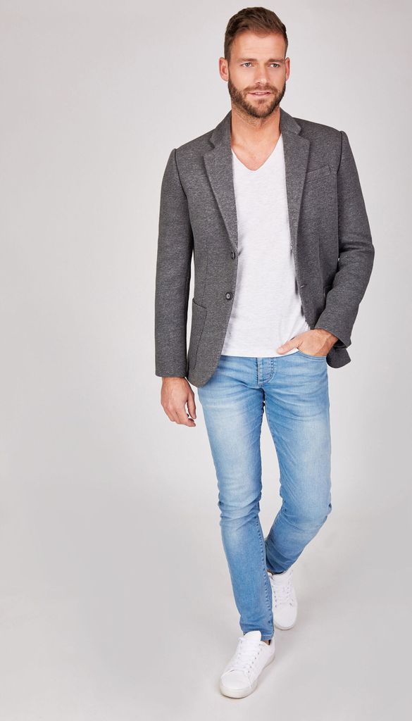 SteffenKlein Herren Sweat-Sakko Centered 1355-L, 1355-M, 1355-S, 1355-XL, 1355-XXL, 5559-L, 5559-M, 5559-S, 5559-XL, 5559-XXL, 1355-XS 1314 grau L