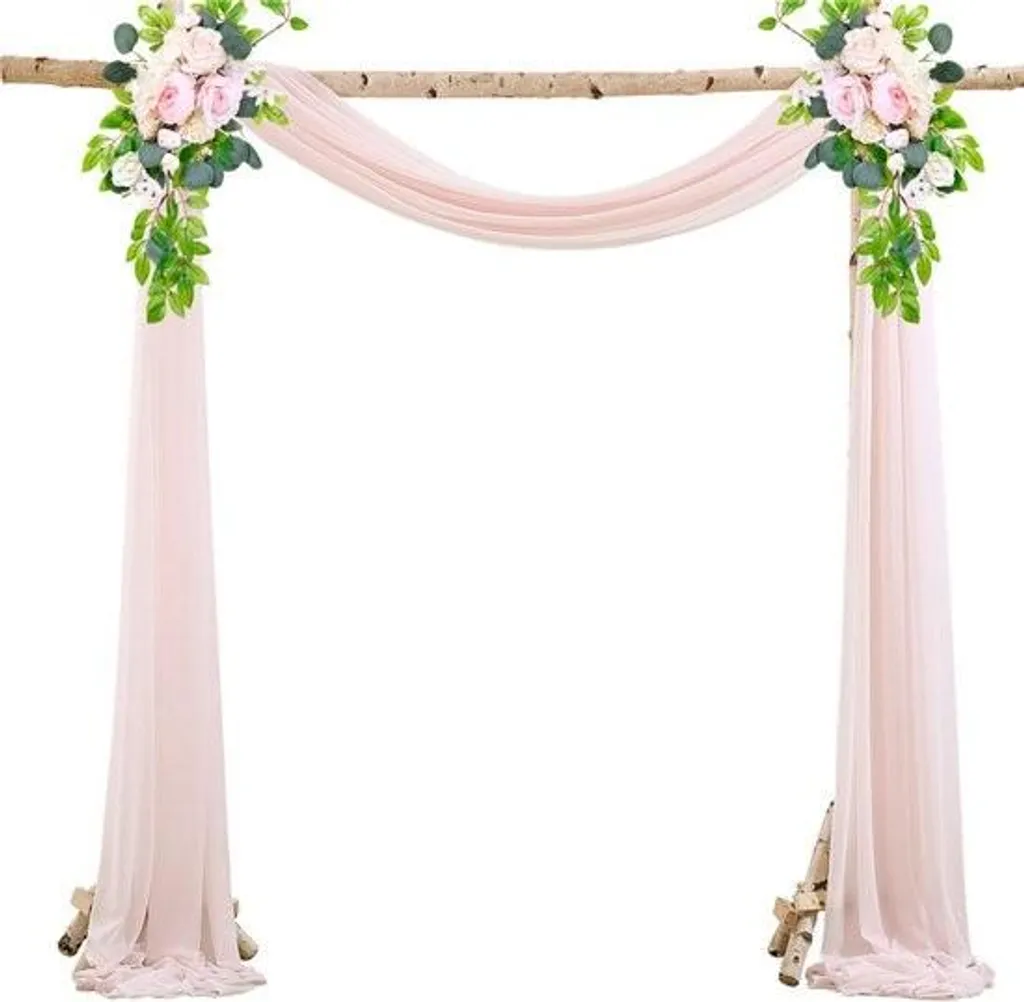 Rideau de mariage en mousseline pour décoration de salle et photobooth
