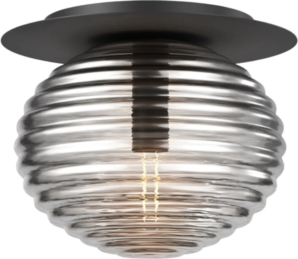 Plafonnier noir anti-éblouissement Maytoni Reels globe verre 1xE27 60W