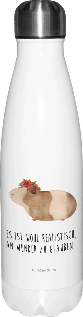 Mr. & Mrs. Panda Trinkflasche Meerschweinchen Weisheit - Weiß - Geschenk, reiseflasche, Wunderland, Spruch, Lustige Sprüche, Motivation, Wasserfl...