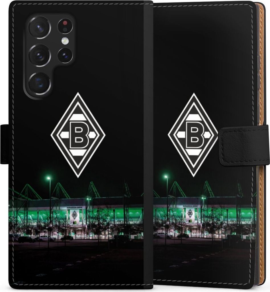 DeinDesign Klapphülle für Samsung Galaxy S22 Ultra Handytasche Lederhülle Tasche Borussia Mönchengladbach Offizielles Lizenzprodukt Stadion