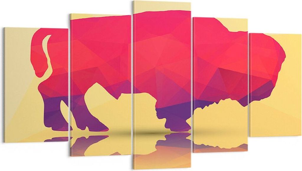 Bild auf Leinwand - Leinwandbild - Bison Illustration Bunt Produktbild 