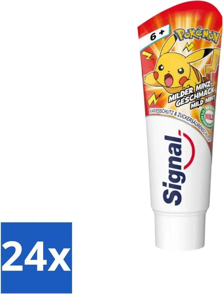 Stop au Tartre : Dentifrice Signal Pokémon Menthe Douce 6+ Ans - Pack 24