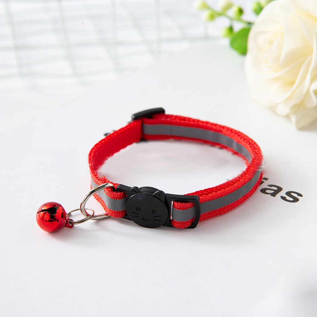 Pet Bell Collar Safety Schnalle Verstellbare reflektierende Katze mit für Hunde Welpen Kätzchen