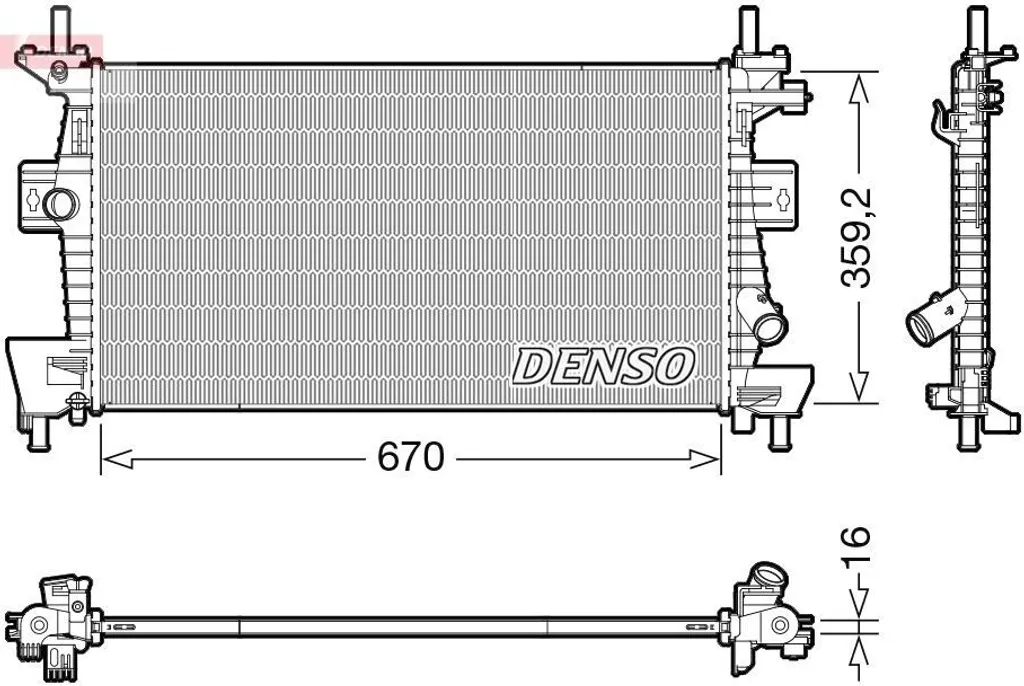 Radiateur DENSO DRM10114 en aluminium robuste pour Focus III et C-Max