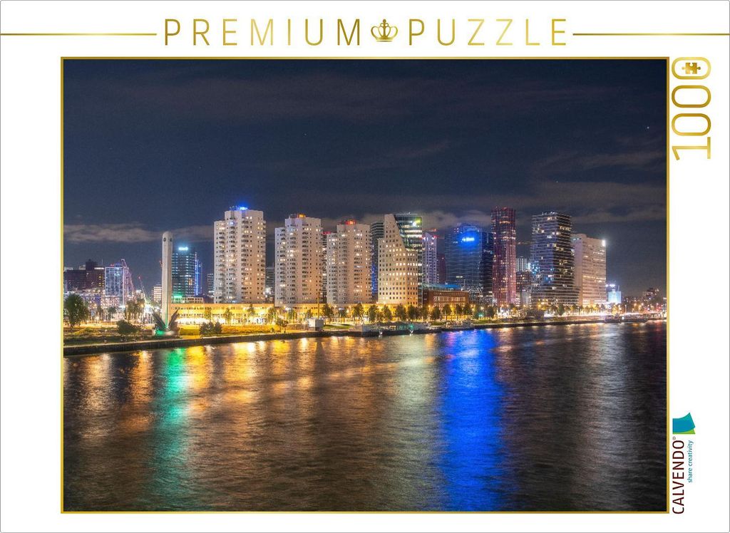 CALVENDO Puzzle Skyline Rotterdam 1000 Teile Puzzle quer | 1000 Teile Lege-Größe 64x48cm Foto-Puzzle für glückliche Stunden