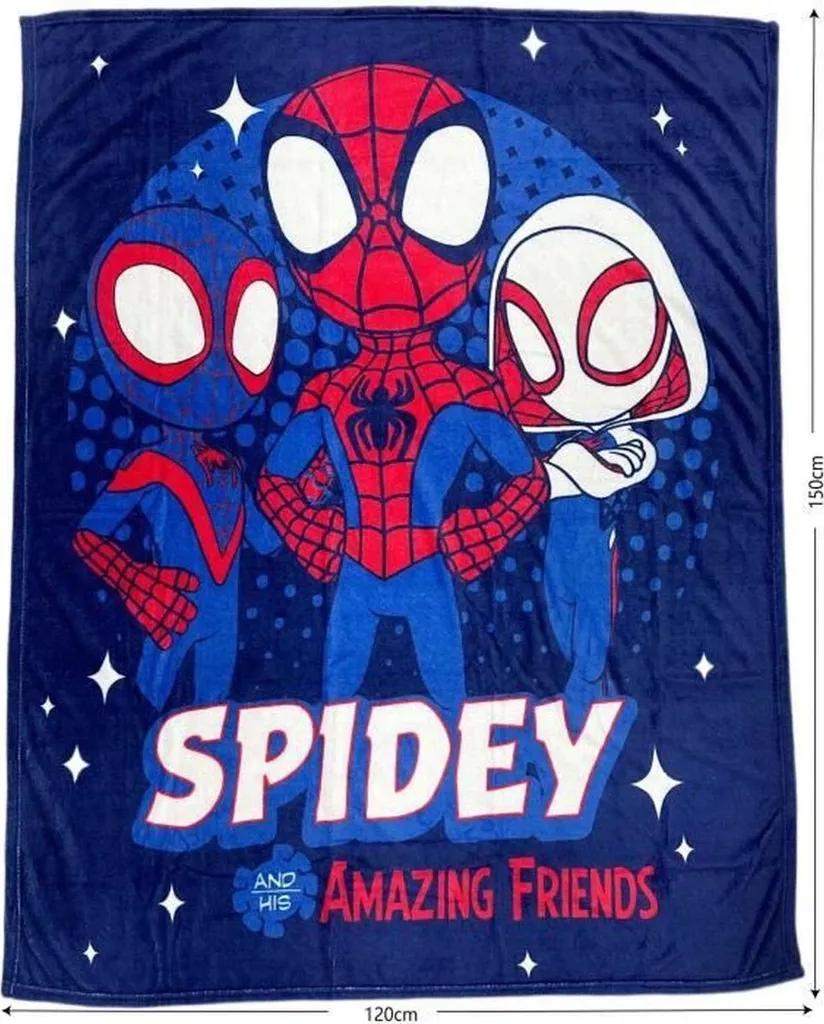 Plaid Spidey Douillet pour Enfant 23x26 cm Thème Animaux et Super-Héros