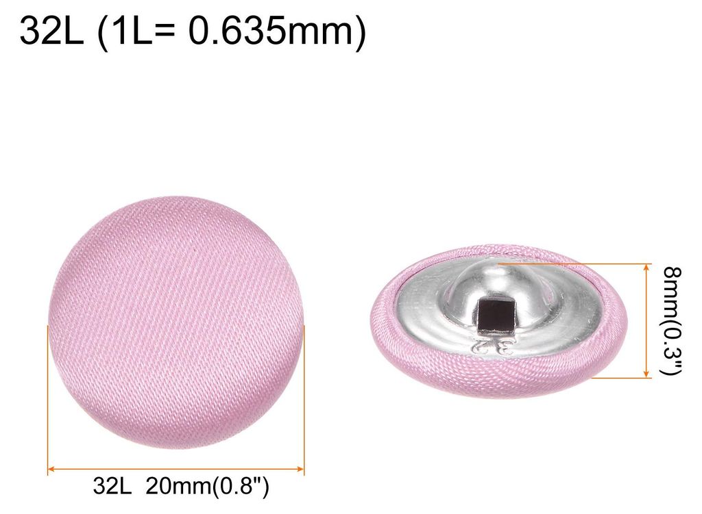 10 Stš¹ck Kn?pfe Rosa mit Stoffbezogene 20 mm N?hkn?pfe Rund Stoffš¹berzug Knopf ?senkn?pfe fš¹r Mantel Hosen Anzš¹ge Kleider Blusen Kleide...