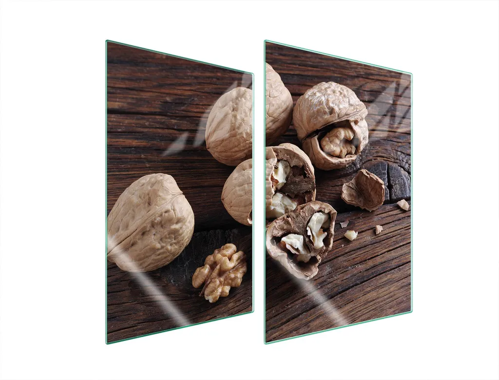 Tagliere Coprifornelli Vetro 35x52 cm - Set 2 Piastre Texture Noccioline