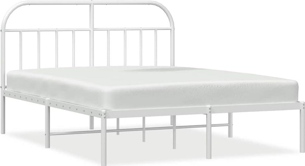 vidaXL Bettgestell mit Kopfteil Metall Weiß 183x213 cm Produktbild 