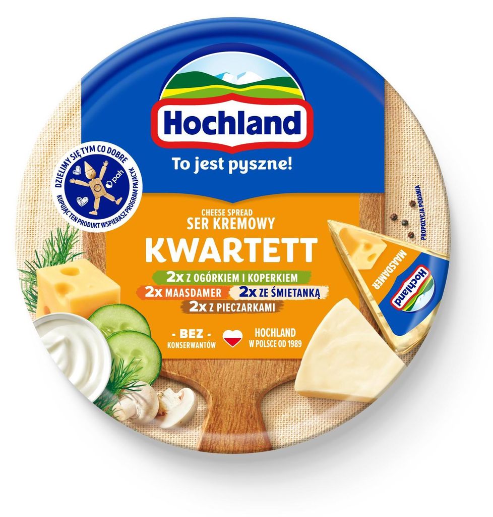 Hochland Kwartett Ser kremowy topiony w trójkącikach 180 g Zdjęcie produktu 