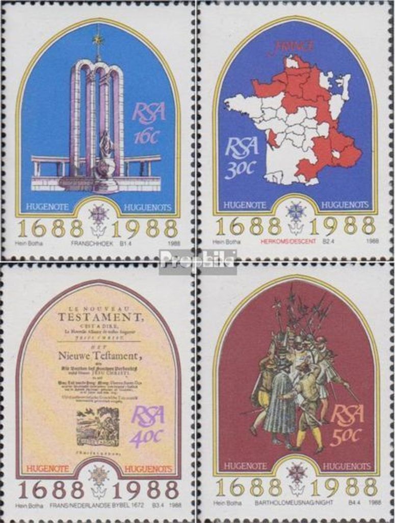 Briefmarken Südafrika 1988 Mi 727-730 (kompl.Ausg.) postfrisch Ankunft 1. Hugenotten