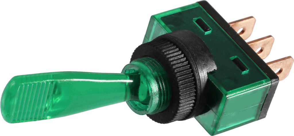KFZ Kippschalter 12V 20A beleuchtet EIN AUS 1-polig Schalter Switch Boot Grün
