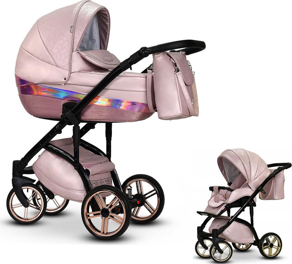 Kinderwagen-Set Vip Lux 2 in 1 inkl. Sportsitz und umfangreichem Zubehör in Farbe Summe Queen - in 21 Farben erhältlich