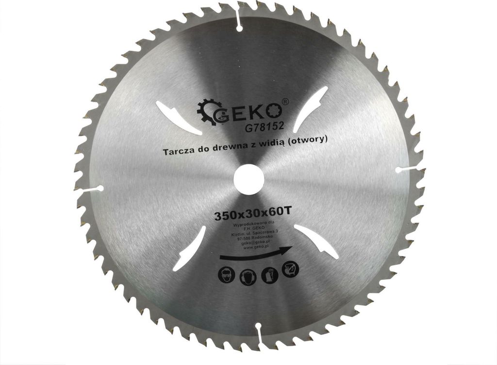 Disque à bois GEKO 350 mm, 30 mm, 60 dents en carbure, avec Image du produit 