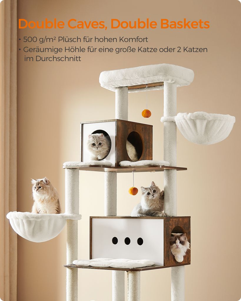 Feandrea Kratzbaum groß, 197cm, Katzenbaum XXL, modern, Produktbild 4