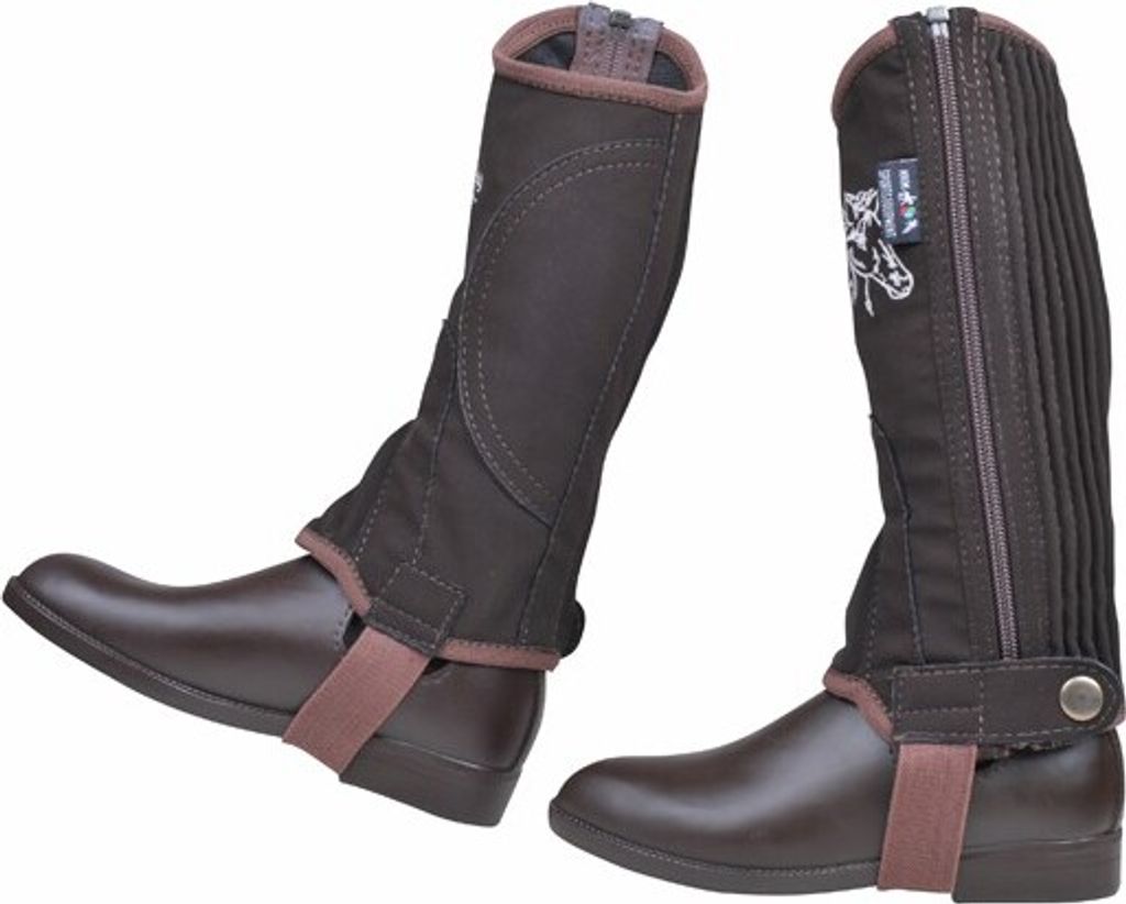 Reitletten -Kids- Nubukimitat mit Elastikeinsatz, Farbe:schwarz, Groesse:6