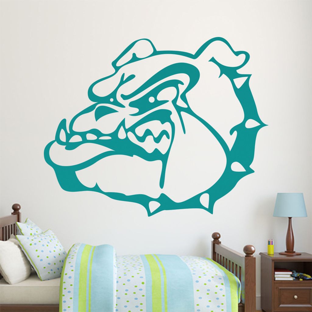 KIWISTAR Bulldogge - Wachhund Stachel Zähne Wandtattoo in 6 Größen - Wandaufkleber Wall Sticker - Dekoration, Küche, Wohnzimmer, Schlafzimmer, ...