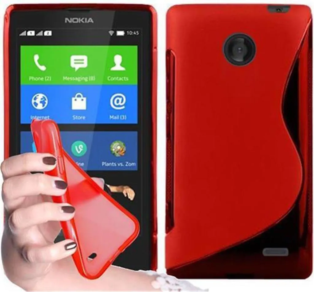 Cover Cadorabo Nokia X: Custodia Silicone TPU Resistente Rosso